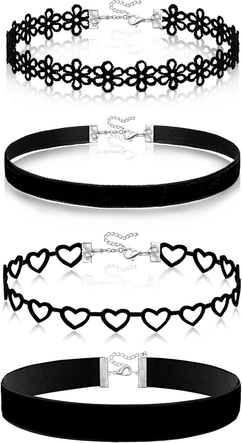 nylry Black Choker Necklace for Women Black Velvet Choker Set Black Choker Necklaces Classic Chokers for Women Adjustable Gothic Choker Accessories - Image 1